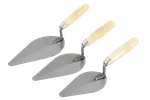 Brick Trowel — wooden handle, 3 pcs pointing trowel, narrow blade