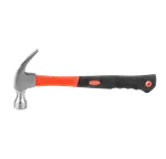 Steel handle with rubber grip, red