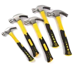 5 hammers with yellow TPR handle, sizes