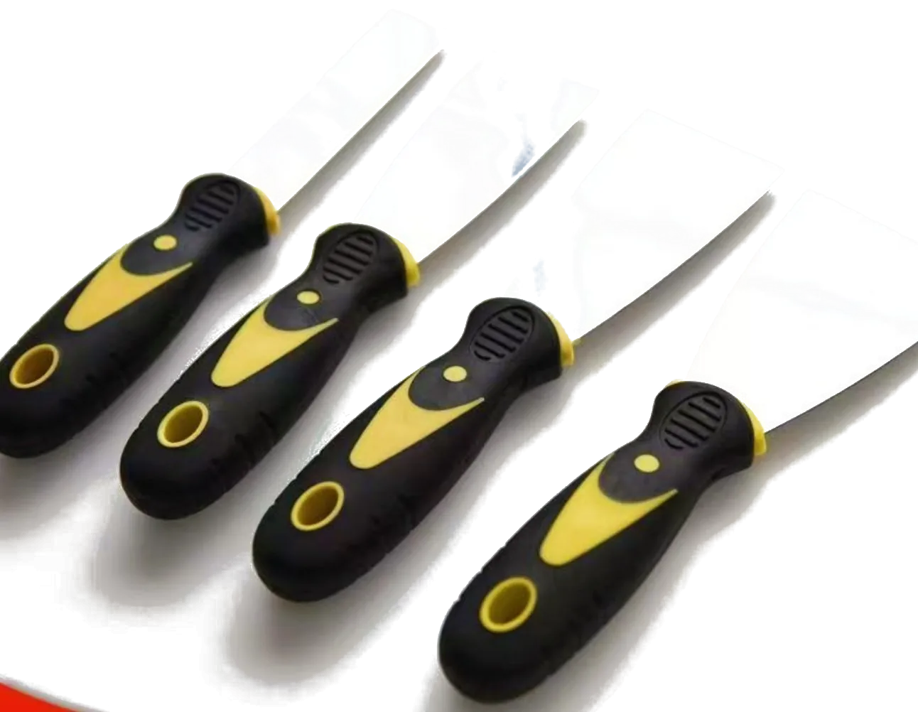Putty Knife — 4pcs, stainless steel blade with TPR handle